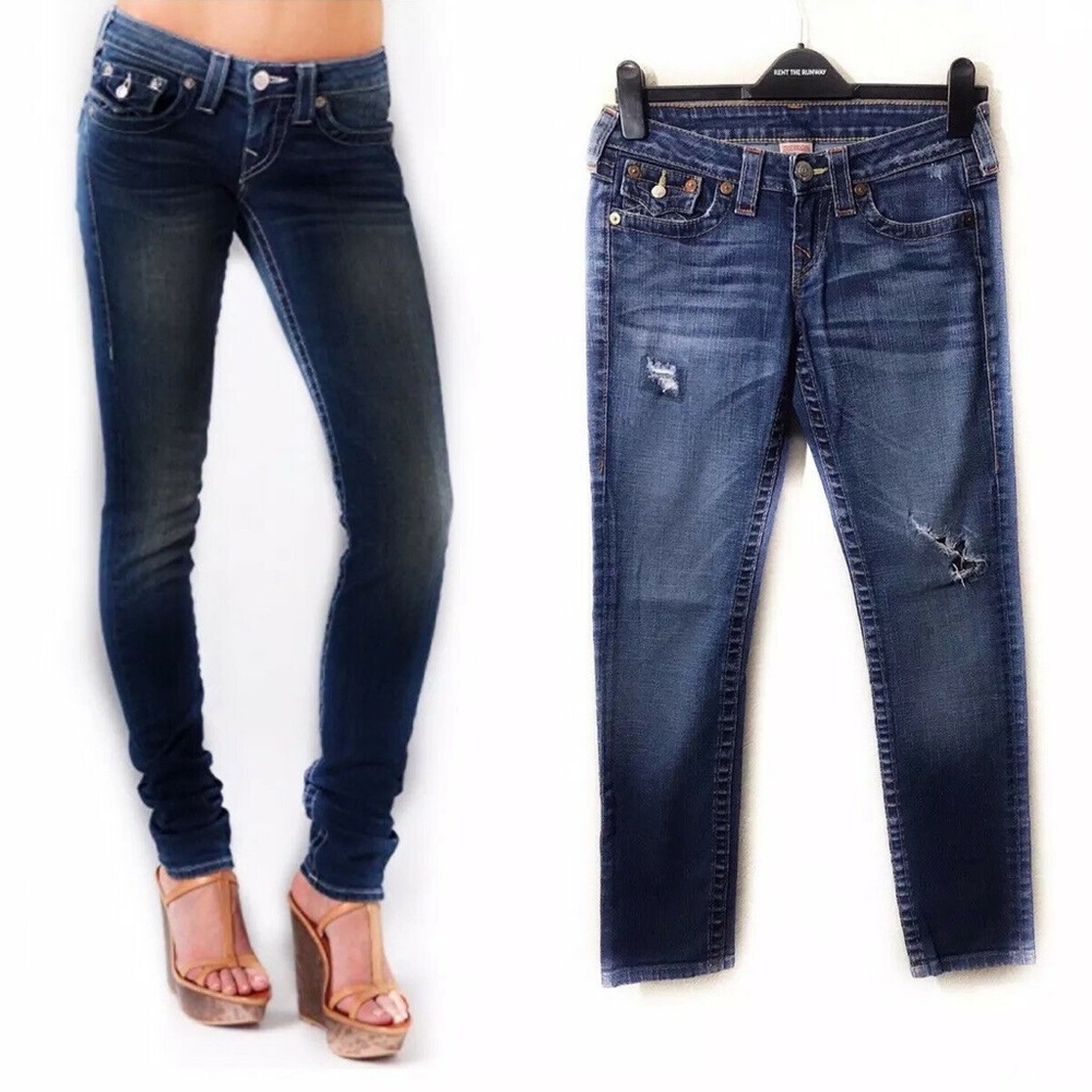 True Religion 26 Blue Julie Skinny Jeans $200
